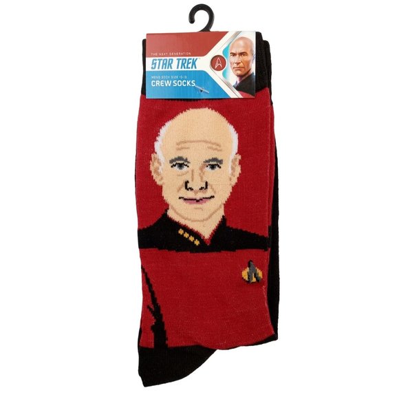 Star Trek Other - Jean Luc Picard Star Trek Socks Crew Cut Novelty Official Space Gift Men Size 13